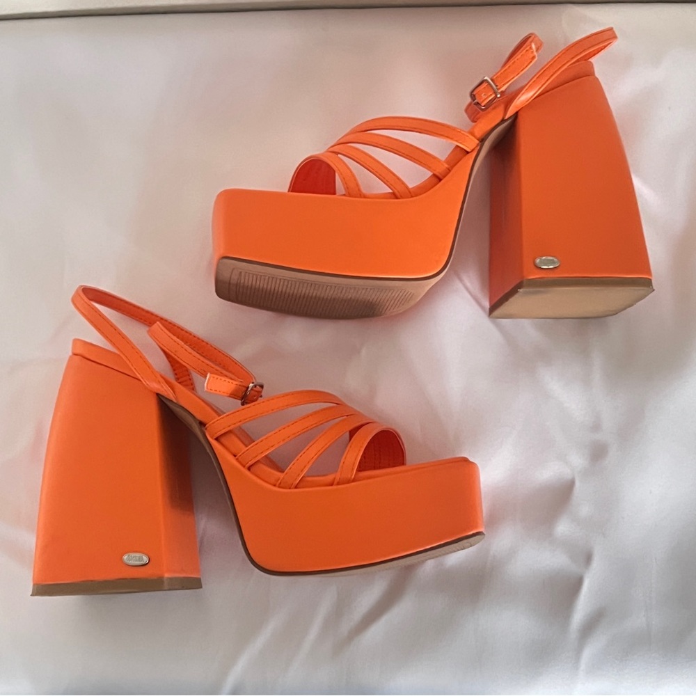 Nokwol Naked Wolfe Cambell Heeled Platform Sandals Color Orange EU36/US 6